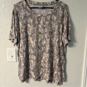 Stylish gray and peachPatterned Women's Top by Nottebianche size L